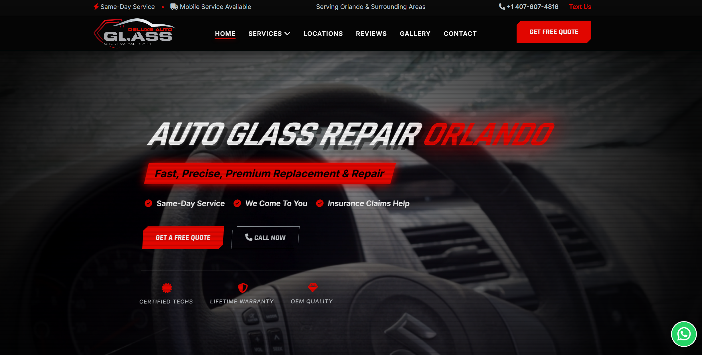 Diseño web Deluxeautoglassfl Colombia